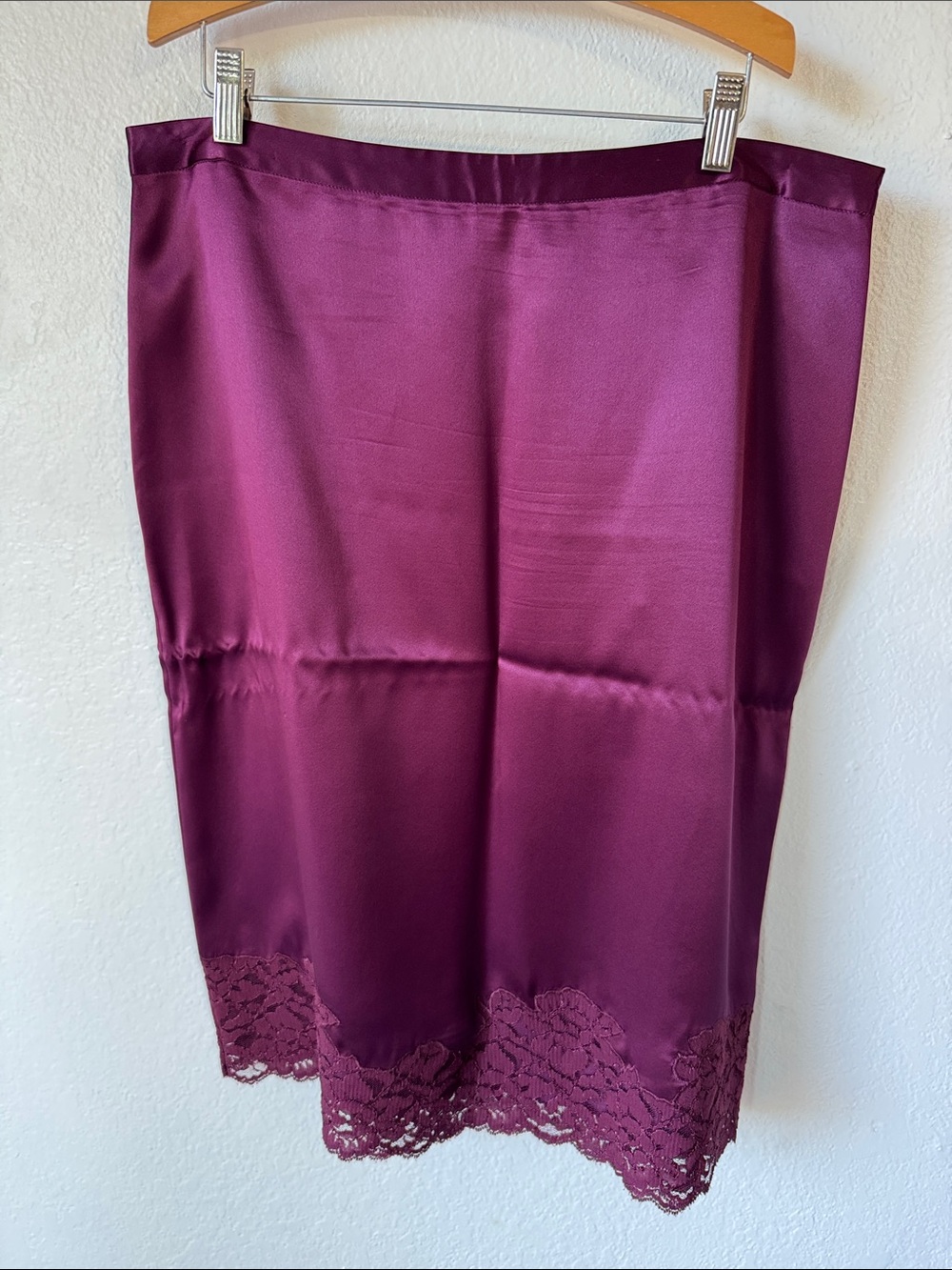 Banana Republic Lace Trim Satin Skirt